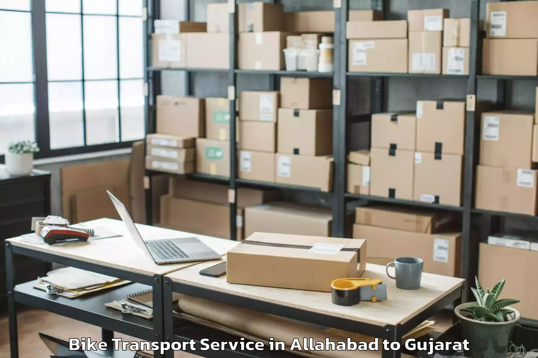 Top Allahabad to Rai University Ahmedabad Bike Transport Available